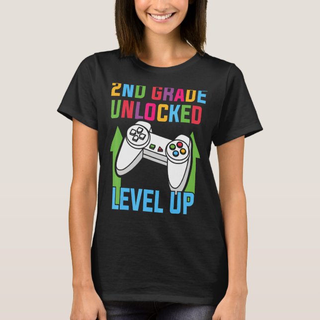 Second Grade Unlocked Level Up  Cute 2nd Grade T-Shirt (Front)