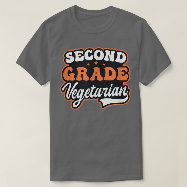 Second Grade Vegetarian Design Meat Eater  T-Shirt (Design Front)