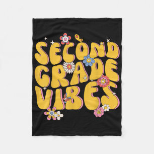 Second Grade Vibes - 2nd Grade Team Retro 1st Day  Fleece Blanket