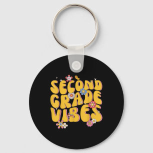 Second Grade Vibes - 2nd Grade Team Retro 1st Day Keychain