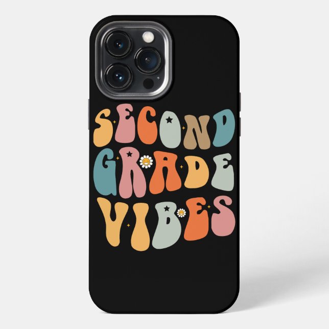Second Grade Vibes Back To School Groovy School  iPhone Case (Back)