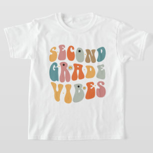 Second Grade Vibes Back To School Groovy School  T-Shirt
