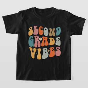 Second Grade Vibes Back To School Groovy School T-Shirt