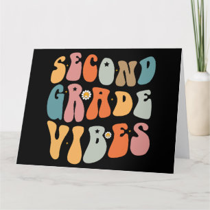 Second Grade Vibes Back To School Groovy School  Thank You Card