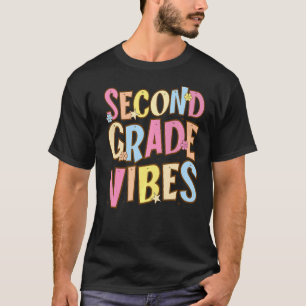 Second Grade Vibes Back To School Retro 2nd Grade T-Shirt