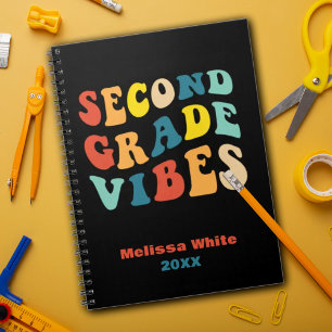 Second Grade vibes back to school retro  Notebook