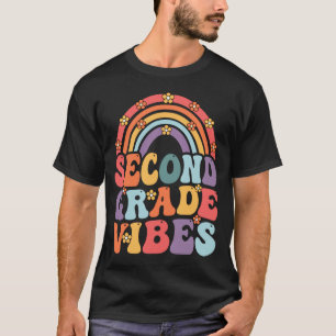 Second Grade Vibes Boho Rainbow Back To School T-Shirt
