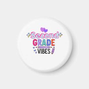 Second Grade Vibes Cute Back to School Magnet