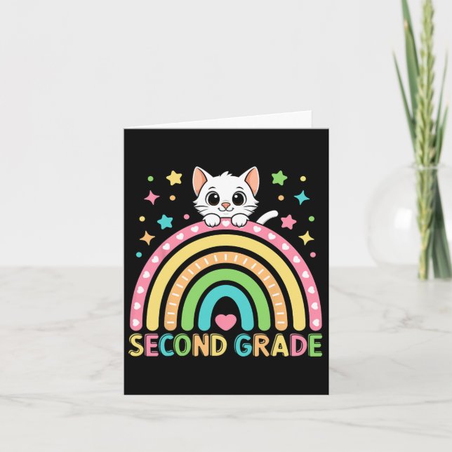 Second Grade Vibes First Day Of 2nd Grade Crew Gir Card (Front)