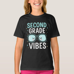 Second Grade Vibes Glasses Cute Back to School T-Shirt