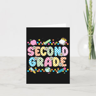 Second Grade Vibes Shirt 2nd Retro Back To School  Card