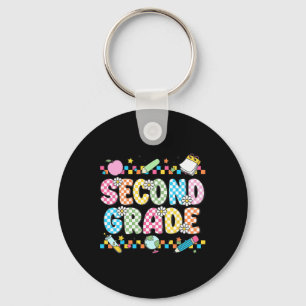 Second Grade Vibes Shirt 2nd Retro Back To School Keychain