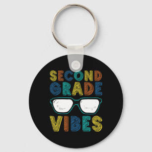 Second Grade Vibes Shirt Teacher Kids First Day Of Keychain