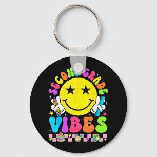 Second Grade Vibes Smile Face Back To School 2rd G Keychain