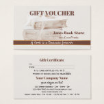 Second Hand and Used Books Gift Voucher Template<br><div class="desc">Gift certificate featuring old books with a chalkwhite bow. You can customize,  drag,  rotate or delete text fields as well as change fonts and more. For all options,  choose "customize it". Perfect for a second hand book store!</div>