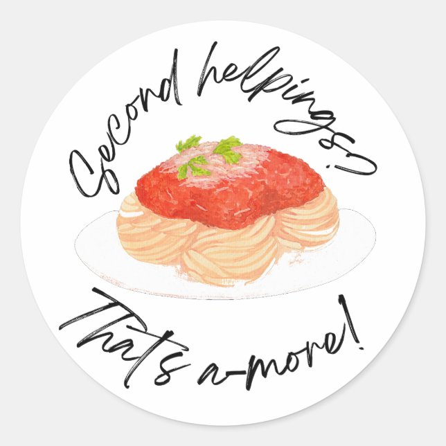 Second helpings classic round sticker (Front)