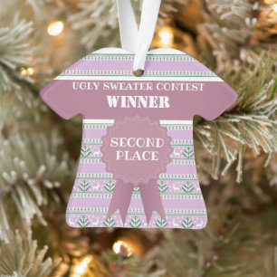 Second Place Ugly Christmas Sweater Contest Winner Ornament