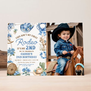 Second Rodeo Cowboy Wild West Birthday Party Invitation