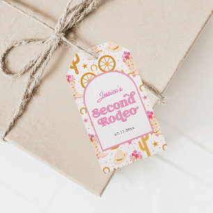 Second Rodeo Western Cowgirl Birthday Party Gift Tags