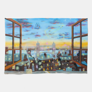 Second star to the right. Peter Pan inspired art Kitchen Towel