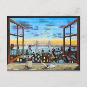 "Second star to the right" Peter Pan inspired art Postcard