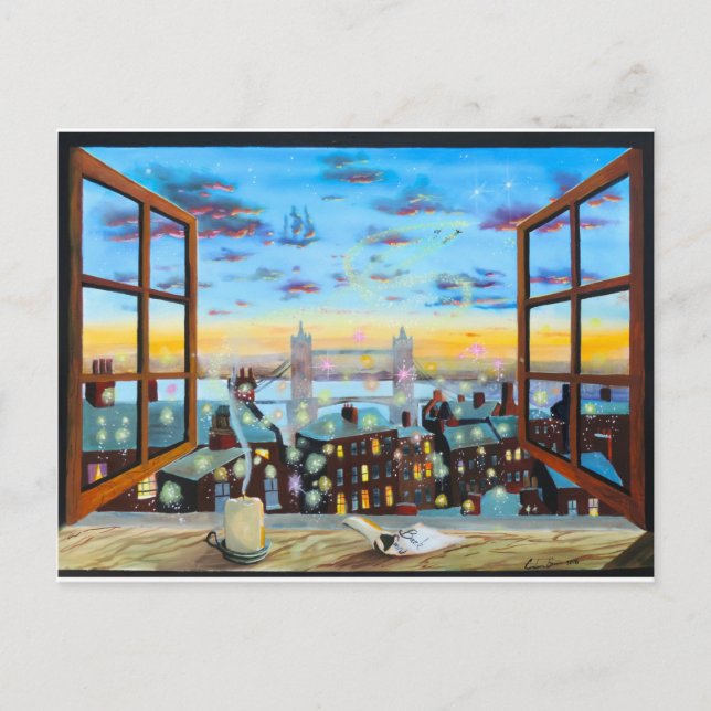 "Second star to the right" Peter Pan inspired art Postcard (Front)