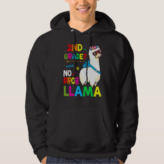 Second Team 2nd Grade Teacher Rainbow No Prob Llam Hoodie