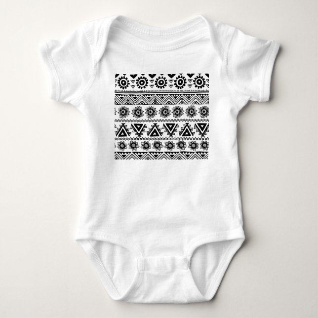 Second tribal ethnic, seamless pattern. baby bodysuit (Front)