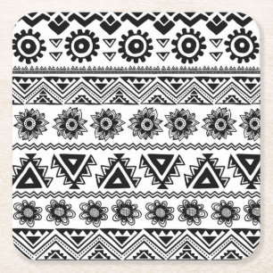 Second tribal ethnic, seamless pattern. square paper coaster