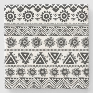 Second tribal ethnic, seamless pattern. stone coaster