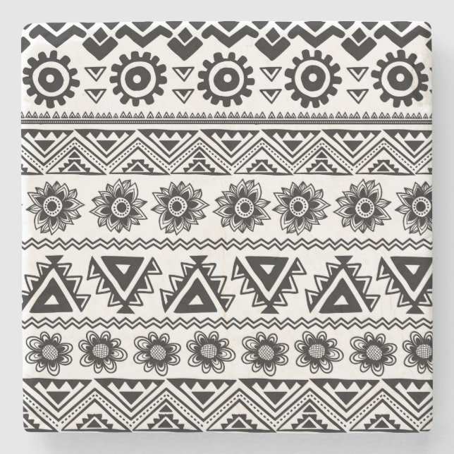 Second tribal ethnic, seamless pattern. stone coaster (Front)