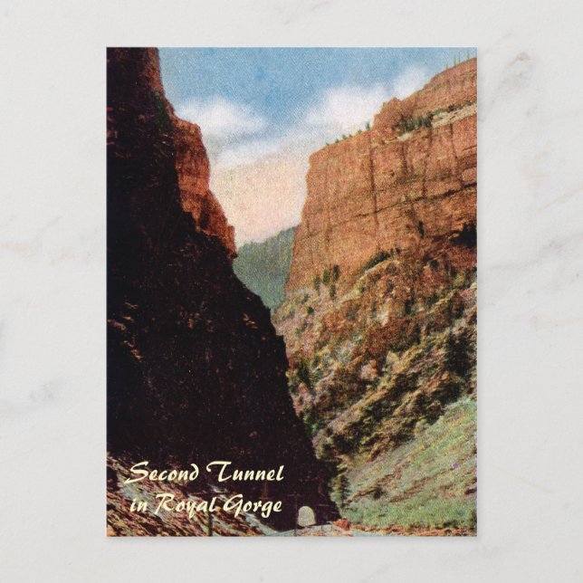 Second Tunnel in Royal Gorge Postcard (Front)