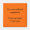 Secondhand Vegetarian - Funny Orange Fridge Magnet