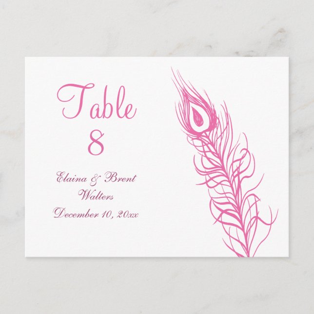 Secoue tes plumes Numéro de table (fuchsia) (Devant)