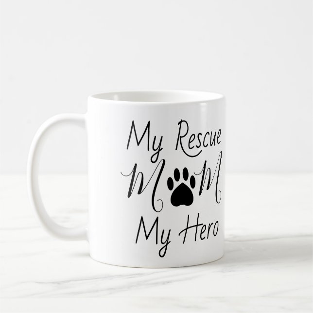 Secourez Dog Mom Hero Photo Mug (Gauche)