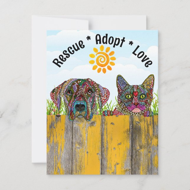 Secourt de chien et de chat Adoptez la carte de vo (Devant)