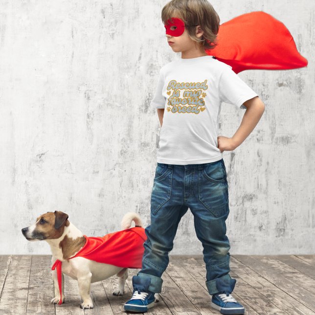 Secouru Est Mon T-shirt de la race préférée (Spread dog rescue awareness with this cute, "Rescued is my favorite breed" t-shirt! )