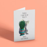 Secret Admirer Customisable Card<br><div class="desc">I think you are koality!
From a secret admirer.
Cute koala hiding behind a potted cactus.
Great for birthdays or just to let someone know they are more than just a friend!
Grey background with black typography</div>