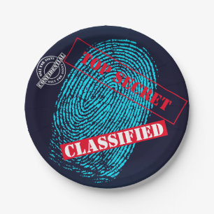 Secret agent Detective Spy Mystery Party Paper Plate