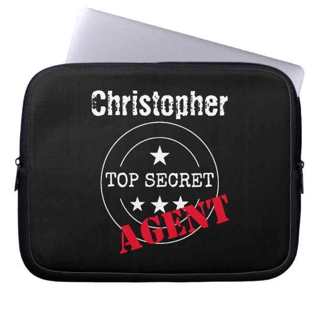  Secret Agent Personalized Laptop Sleeve (Front)