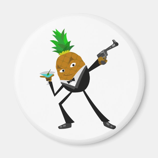 Secret Agent Pineapple Magnet (Front)