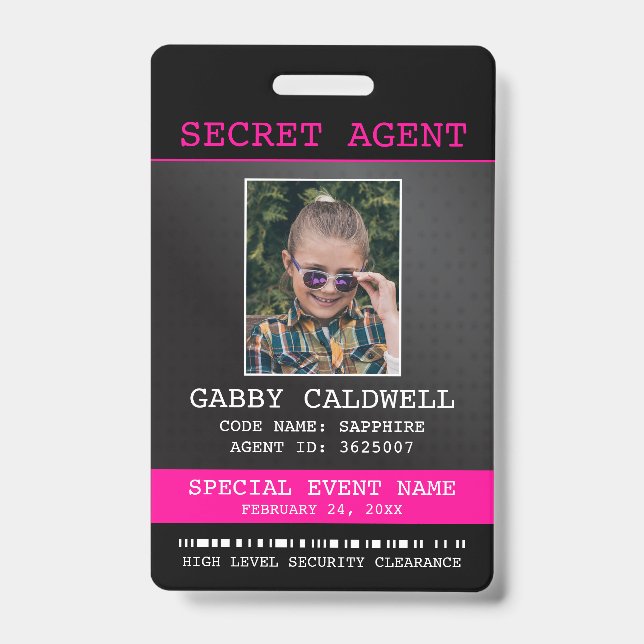 Secret Agent Spy Badge (Front)