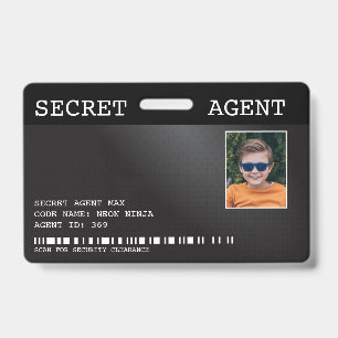 Secret Agent Spy Badge - BLACK