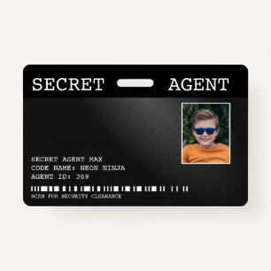 Secret Agent Spy Badge - BLACK