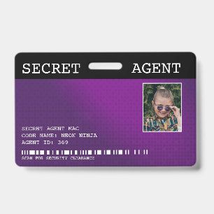 Secret Agent Spy Badge - PURPLE