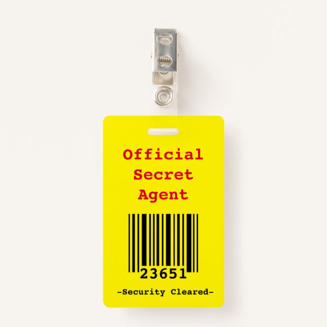 "Secret Agent/ Spy Birthday" Invite Badges (Front with Clip)