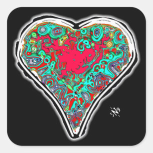 Secret anatomy of a red heart v3.1 square sticker