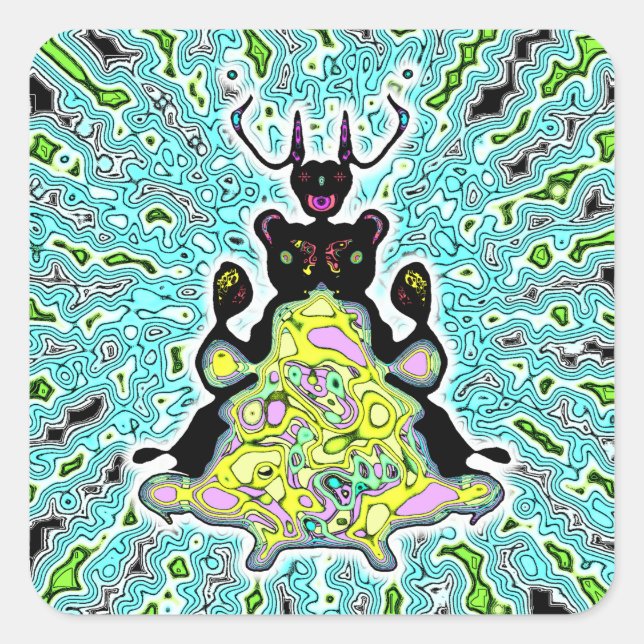 Secret anatomy of a space hamster v2-1 square sticker (Front)