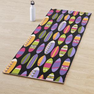 Secret Beach Hawaiian Surfboards - Black and Pink Yoga Mat