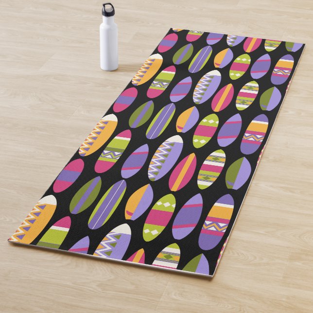 Secret Beach Hawaiian Surfboards - Black and Pink Yoga Mat (In Situ)
